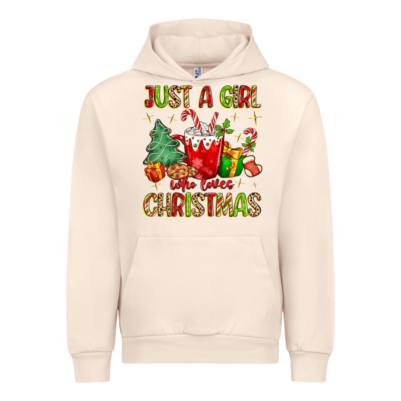 Just A Girl Who Loves Christmas Urban Hoodie by MaliasSmallBusiness | Teevron