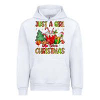 White just a girl who loves christmas Urban Hoodie - MaliasSmallBusiness