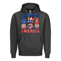 Charcoal Heather god bless america gnome Zipper Hoodie - HRA Design Shop