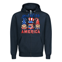 Navy god bless america gnome Zipper Hoodie - HRA Design Shop