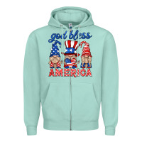 Seafoam god bless america gnome Zipper Hoodie - HRA Design Shop