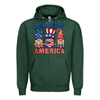Sports Green god bless america gnome Zipper Hoodie - HRA Design Shop
