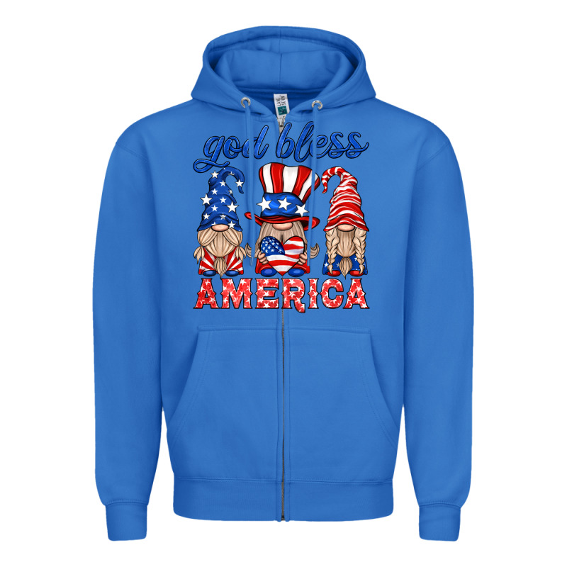 God Bless America Gnome Zipper Hoodie by HRA Design Shop | Teevron