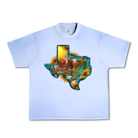 Grape Ice Western Texas Map With Longhorn Bull Urban Heavy Tee - RanaPortraitStore