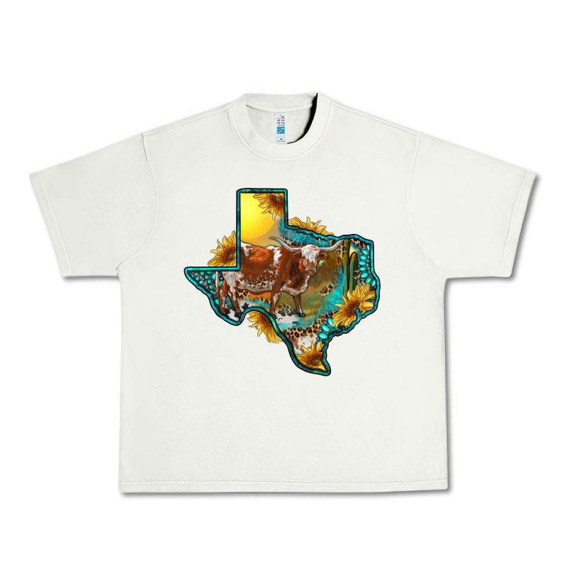 Western Texas Map With Longhorn Bull Urban Heavy Tee by RanaPortraitStore | Teevron