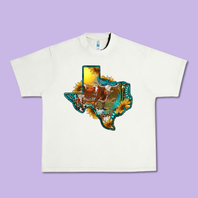 Western Texas Map With Longhorn Bull Urban Heavy Tee Designed By Ranaportraitstore