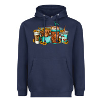 Longhaired Cow Coffee Cups Heavyweight Hoodie | Teevron