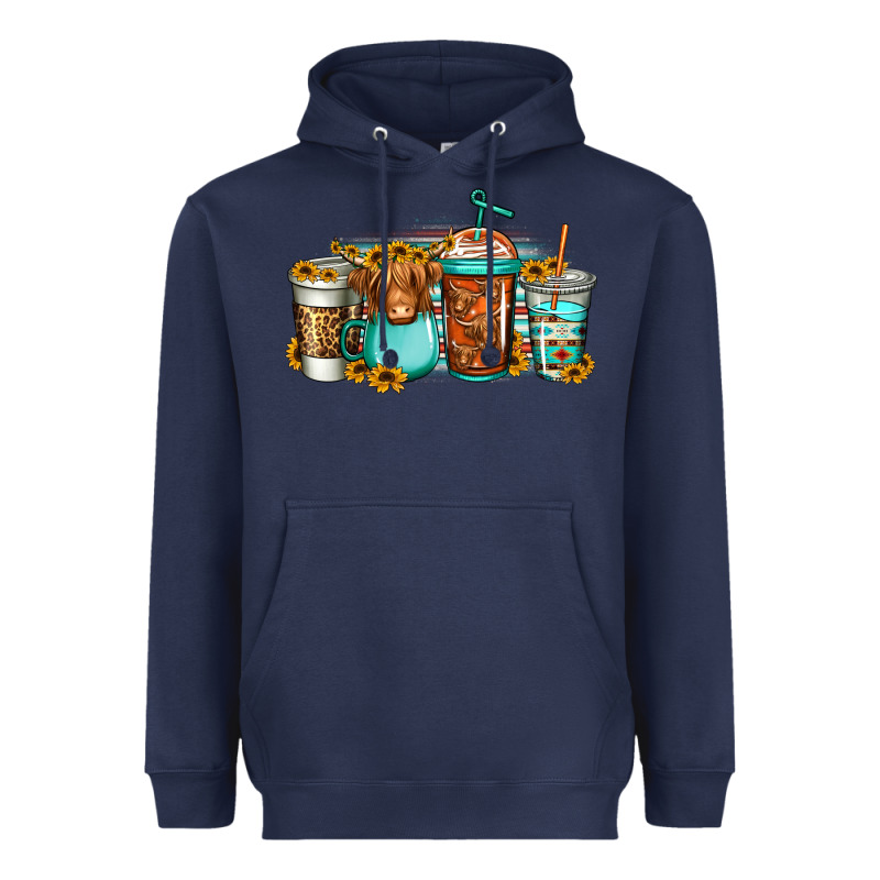Longhaired Cow Coffee Cups Heavyweight Hoodie by Jasminsmagicworld | Teevron