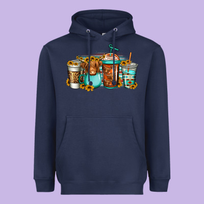 Longhaired Cow Coffee Cups Heavyweight Hoodie Designed By Jasminsmagicworld