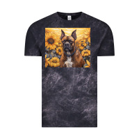 Cloud Black boxer dog Vintage Tee - Unal Design
