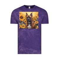 Cloud Purple boxer dog Vintage Tee - Unal Design