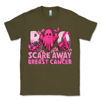 Army Green Boo Scare Away Breast Cancer Classic Tee - texasbilliewilder