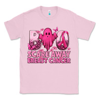 Bubblegum Pink Boo Scare Away Breast Cancer Classic Tee - texasbilliewilder