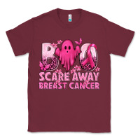 Burgundy Boo Scare Away Breast Cancer Classic Tee - texasbilliewilder