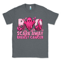 Charcoal Heather Boo Scare Away Breast Cancer Classic Tee - texasbilliewilder