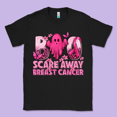 Boo Scare Away Breast Cancer Classic Tee Designed By Texasbilliewilder
