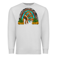 Dove Grey indian headdress cactus and sunflowers rainbow Premium Sweatshirt - Artiststas