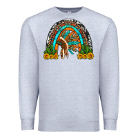 Heather Grey indian headdress cactus and sunflowers rainbow Premium Sweatshirt - Artiststas