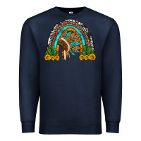Navy indian headdress cactus and sunflowers rainbow Premium Sweatshirt - Artiststas