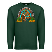 Sports Green indian headdress cactus and sunflowers rainbow Premium Sweatshirt - Artiststas