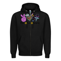 Black peace love nursing Zipper Hoodie - CowhideDigitalArt