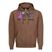Chestnut peace love nursing Zipper Hoodie - CowhideDigitalArt