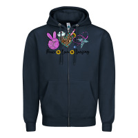 Navy peace love nursing Zipper Hoodie - CowhideDigitalArt