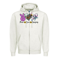 Oatmeal Heather peace love nursing Zipper Hoodie - CowhideDigitalArt
