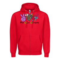 Red peace love nursing Zipper Hoodie - CowhideDigitalArt