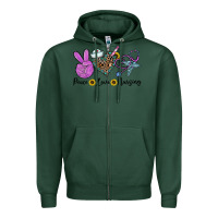 Sports Green peace love nursing Zipper Hoodie - CowhideDigitalArt