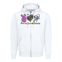 White peace love nursing Zipper Hoodie - CowhideDigitalArt