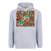 Heather Grey tropical flowers Heavyweight Hoodie - Artiststas