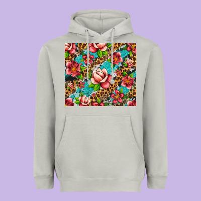 Tropical Flowers Heavyweight Hoodie Designed By Artiststas