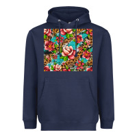 Navy tropical flowers Heavyweight Hoodie - Artiststas