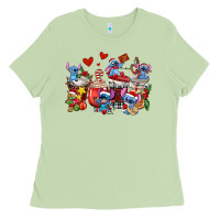 Matcha christmas stitch coffee cups Ladies Tee - AdoDesignShop