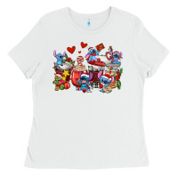 White christmas stitch coffee cups Ladies Tee - AdoDesignShop