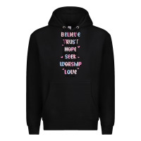Black believe like mary trust like joseph valentine s da Premium Hoodie - MaliasSmallBusiness