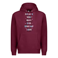 Burgundy believe like mary trust like joseph valentine s da Premium Hoodie - MaliasSmallBusiness