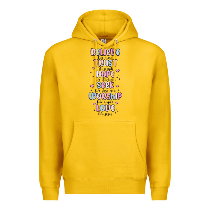 Believe Like Mary Trust Like Joseph Valentine S Da Premium Hoodie by MaliasSmallBusiness | Teevron