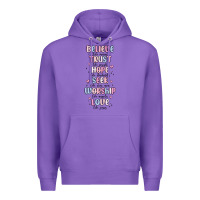 Purple believe like mary trust like joseph valentine s da Premium Hoodie - MaliasSmallBusiness