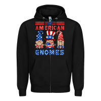 Black all american gnomes Zipper Hoodie - HRA Design Shop