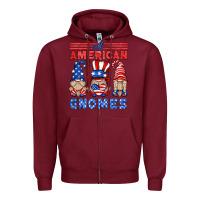 Burgundy all american gnomes Zipper Hoodie - HRA Design Shop