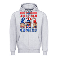 Heather Grey all american gnomes Zipper Hoodie - HRA Design Shop