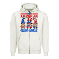 Oatmeal Heather all american gnomes Zipper Hoodie - HRA Design Shop
