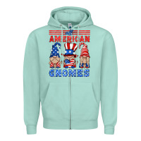 Seafoam all american gnomes Zipper Hoodie - HRA Design Shop