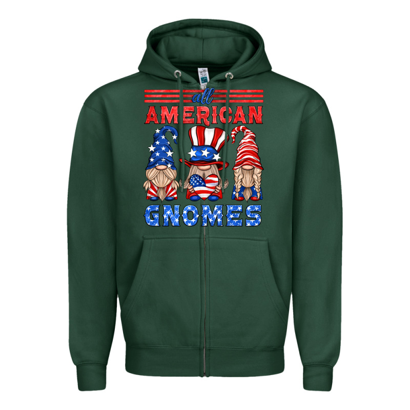 All American Gnomes Zipper Hoodie by HRA Design Shop | Teevron
