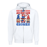 White all american gnomes Zipper Hoodie - HRA Design Shop