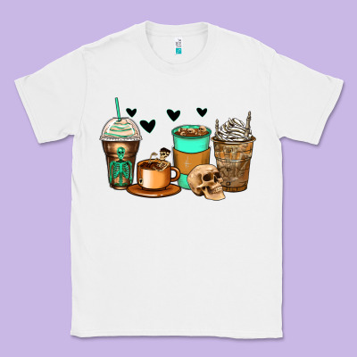 Skeleton Coffee Cups Classic Tee Designed By Zillion Design Studio