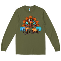Army Green thanksgiving turkey pumpkin blessed Long Sleeve Tee - RanaPortraitStore