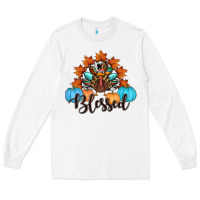 White thanksgiving turkey pumpkin blessed Long Sleeve Tee - RanaPortraitStore